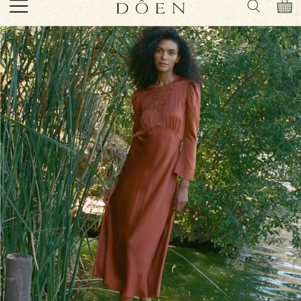 Doen Melinda Silk Dress - earth XS